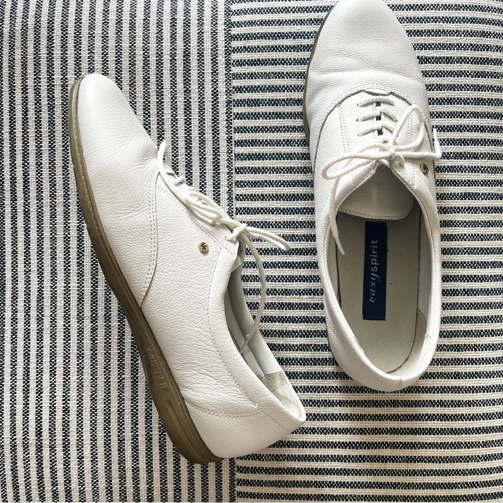 9.5 Easy Spirit ESMotion White Leather Oxford Shoe - Picture 4 of 9